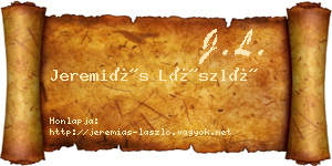 Jeremiás László névjegykártya