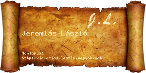 Jeremiás László névjegykártya