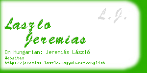 laszlo jeremias business card
